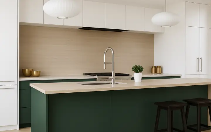 Cuisine avec façades Mattdeco mates texturées
