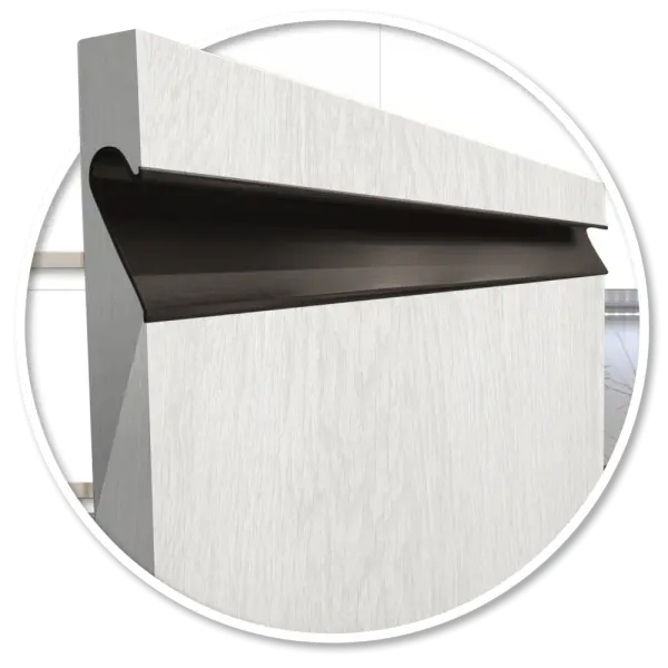 Porte Wood Blanc Camargue avec poignée Fusion noire intégrée