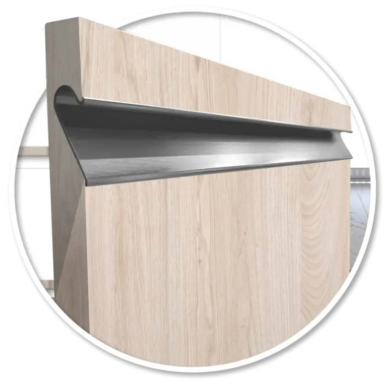 Porte de cuisine Wood Oak Thahiti avec poignée Fusion Inox