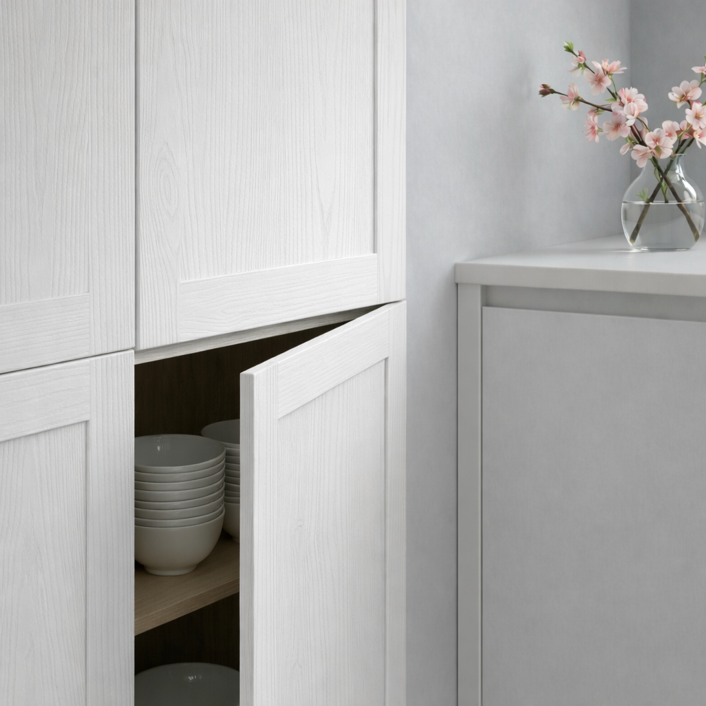 Porte de cuisine Quadro Slim Blanco JZ, décor Syncron clair